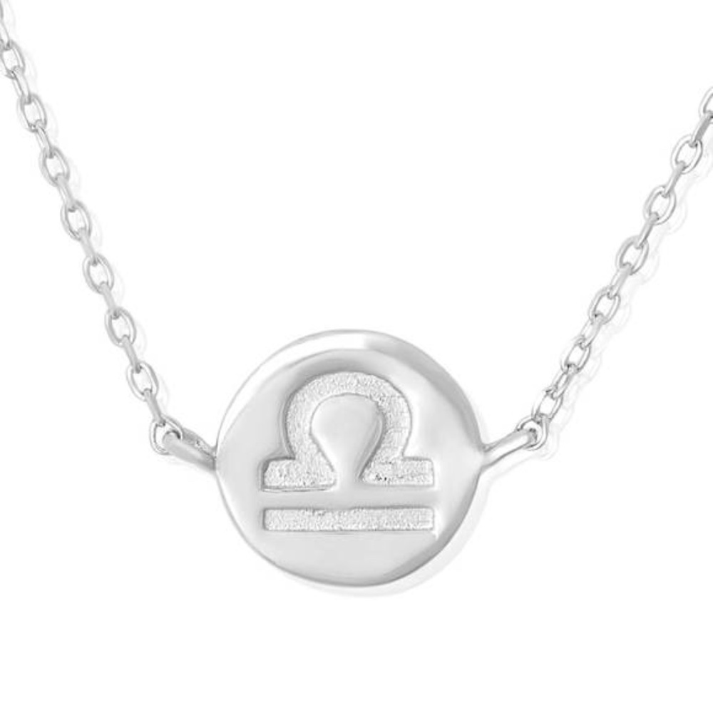 925 Sterling Silver Zodiac Libra Symbol Necklace